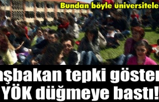 BAŞBAKAN TEPKİ GÖSTERİNCE YÖK DÜĞMEYE BASTI.