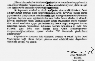 MODÜL YAZIMINDA GÖREV ALACAK ÖĞRETMENLER ARANIYOR...