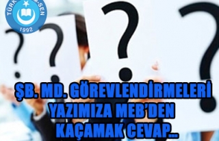 ŞUBE MÜDÜRLÜĞÜ YAZIMIZA MEB' DEN KAÇAMAK CEVAP