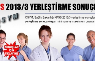 KPSS-2013/3 YERLEŞTİRME SONUÇLARI AÇIKLANDI 