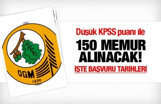 DÜŞÜK KPSS PUANI İLE 150 MEMUR ALINACAK