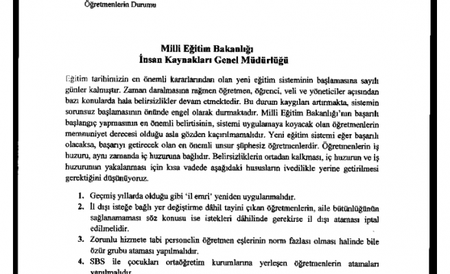 EĞİTİM BİR SEN : MEB SORUNLARLA DEĞİL, ÇÖZÜMLERLE GÜNDEMDE OLMALIDIR