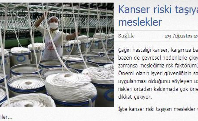 KANSER RİSKİ EN YÜKSEK OLAN MESLEKLER HANGİLERİ ?