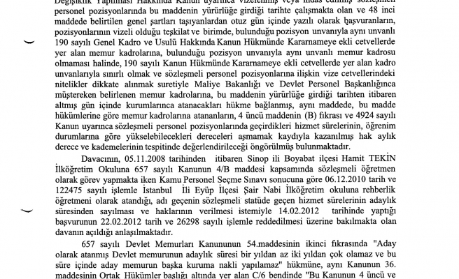 MAHEKMEDEN, SÖZLEŞMELİ İKEN SINAVLA KADROYA GEÇEN ÖĞRETMENİ SEVİNDİREN KARAR 