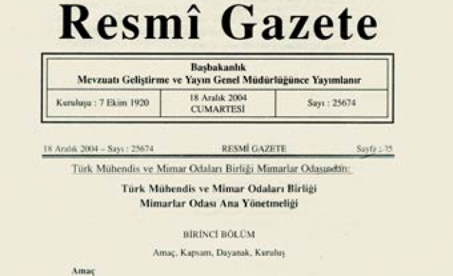 11 NİSAN TARİHLİ RESMİ GAZETE 