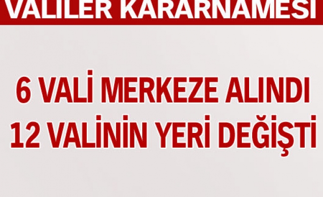 VALİLER KARANAMESİ AÇIKLANDI...